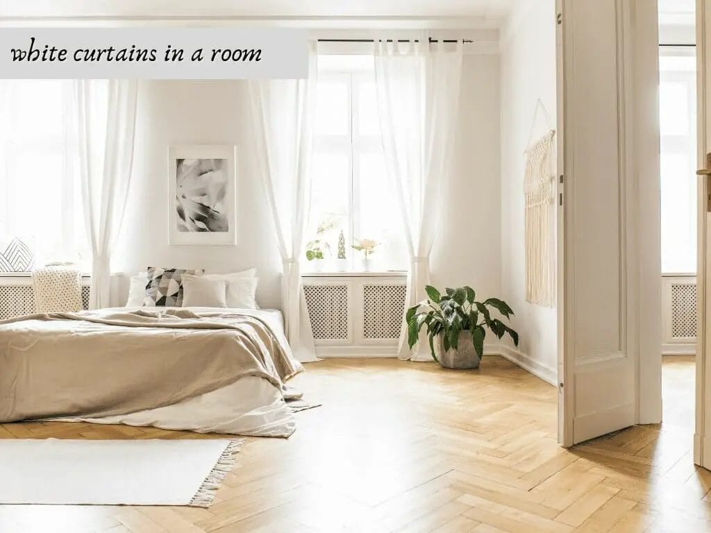 white curtains in a room
